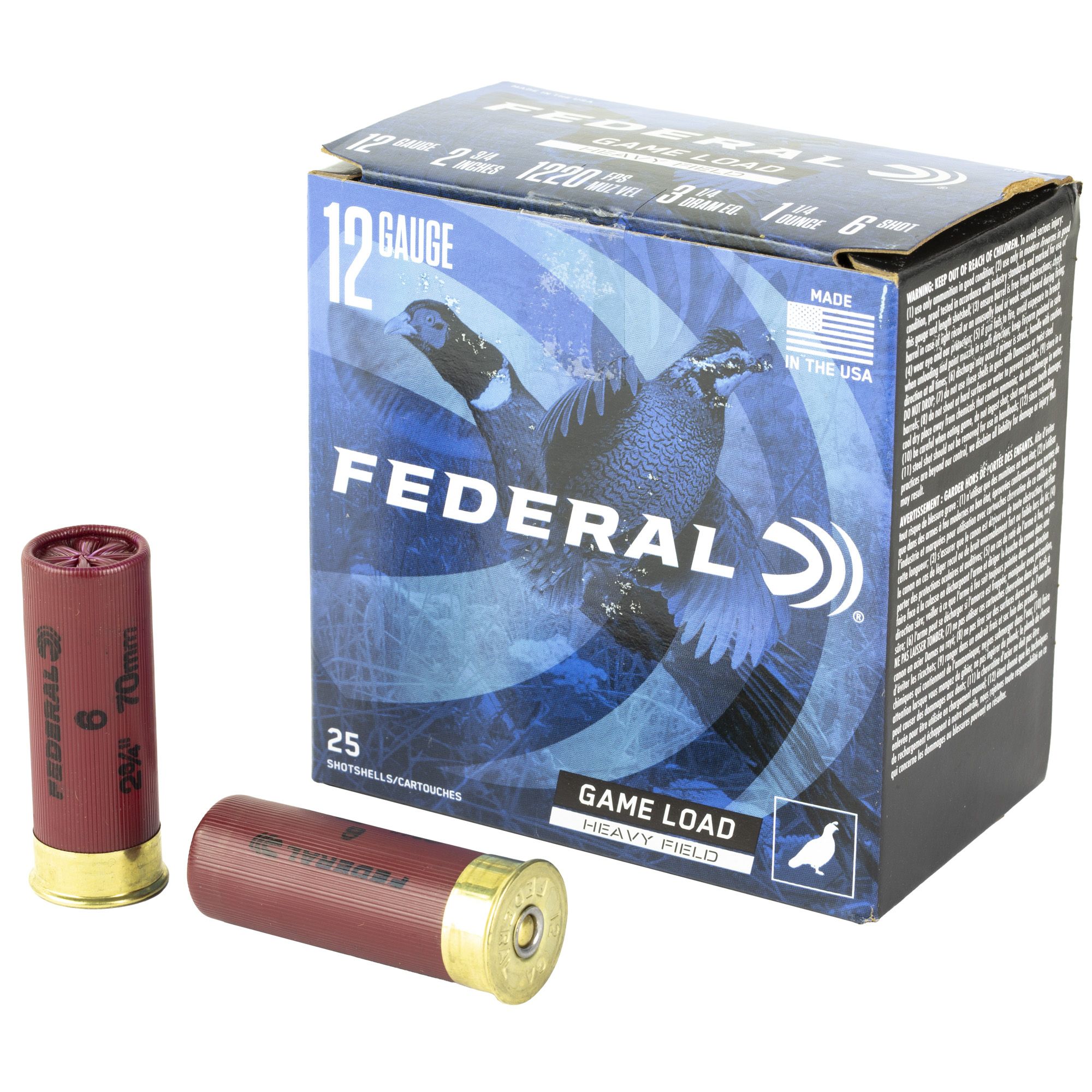 FED GAME LOAD 12GA 2.75″ #6 25/250