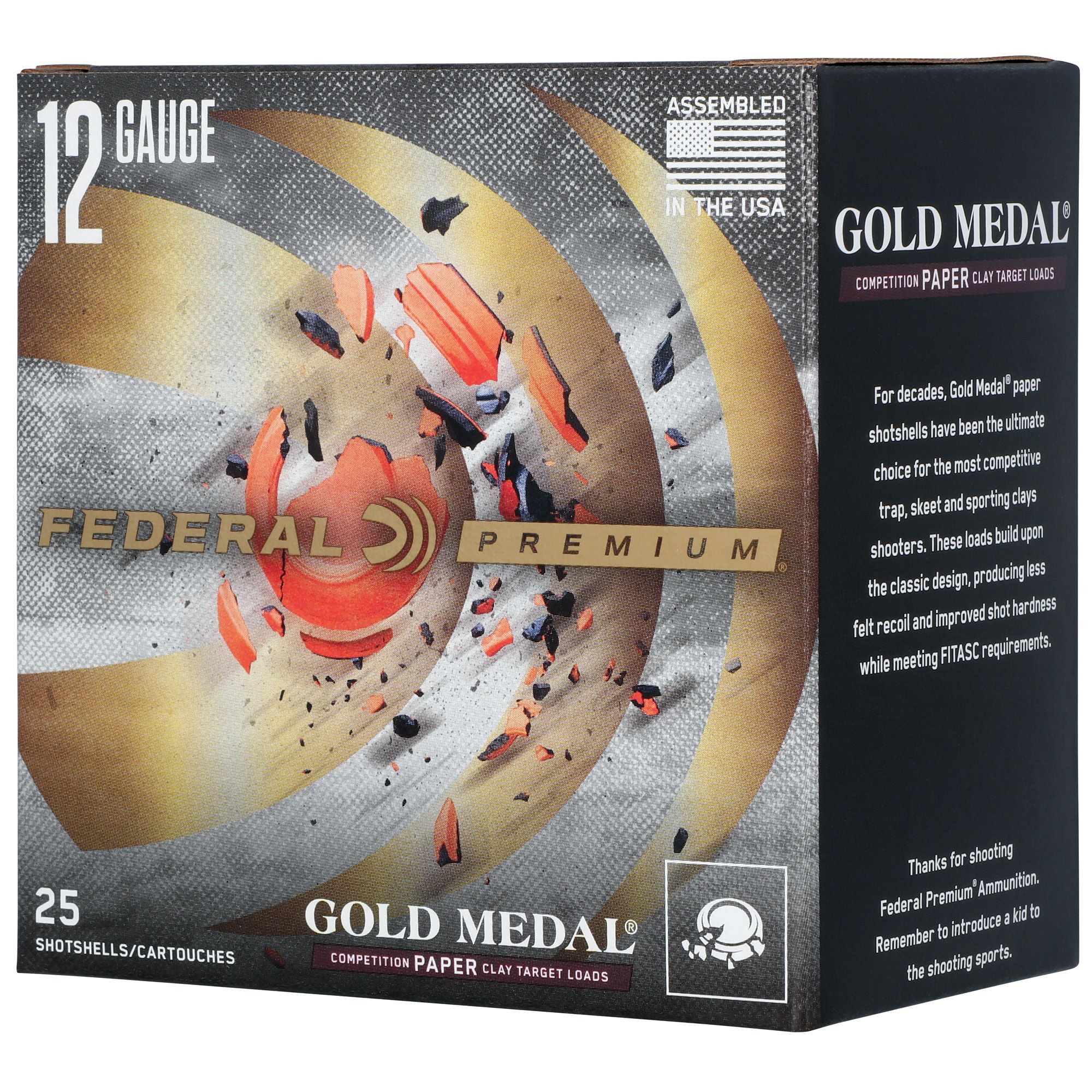 FED GLD MDL PAPER 12GA 2.75″ #8 25