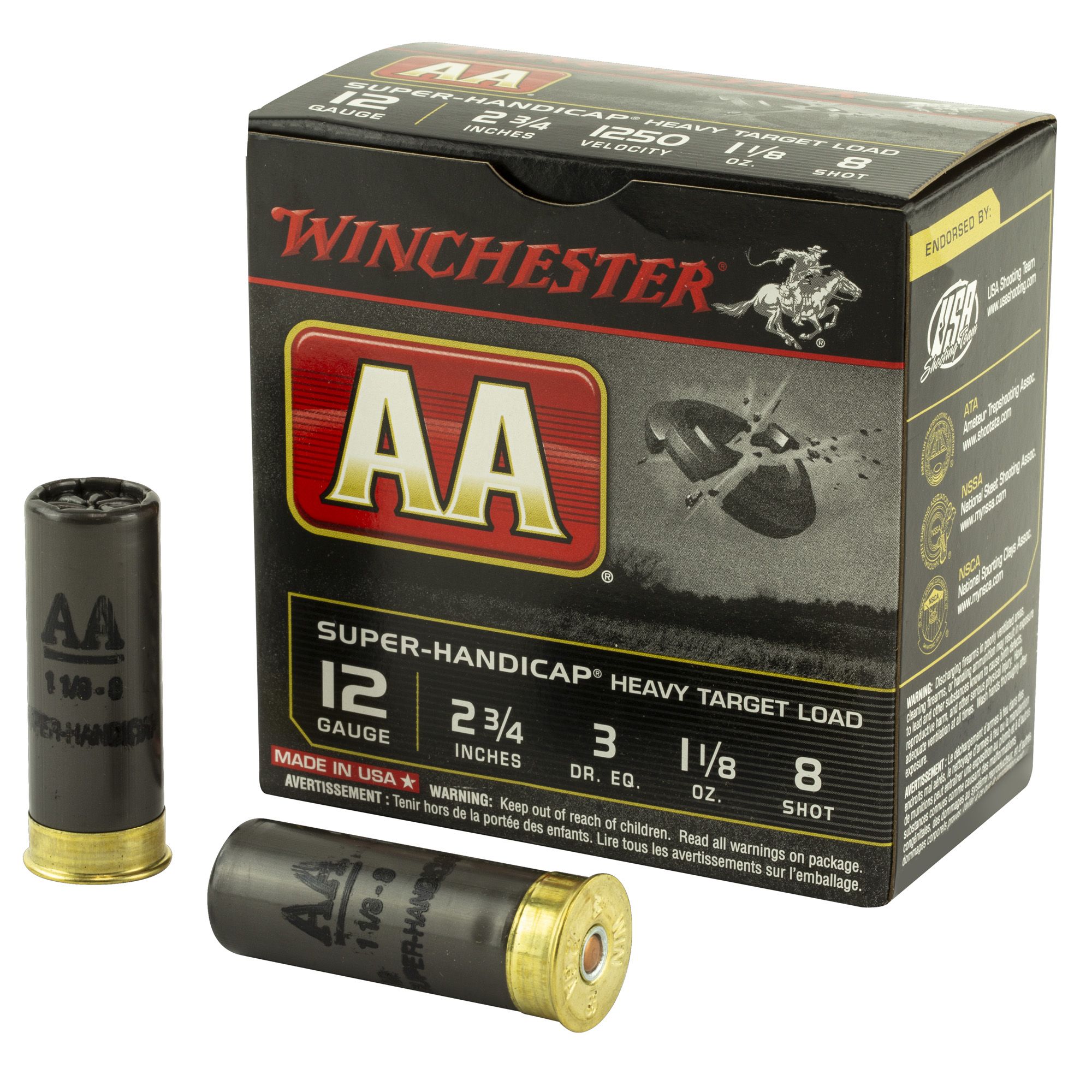 WIN AA SH 12GA 2.75″ #8 25/250