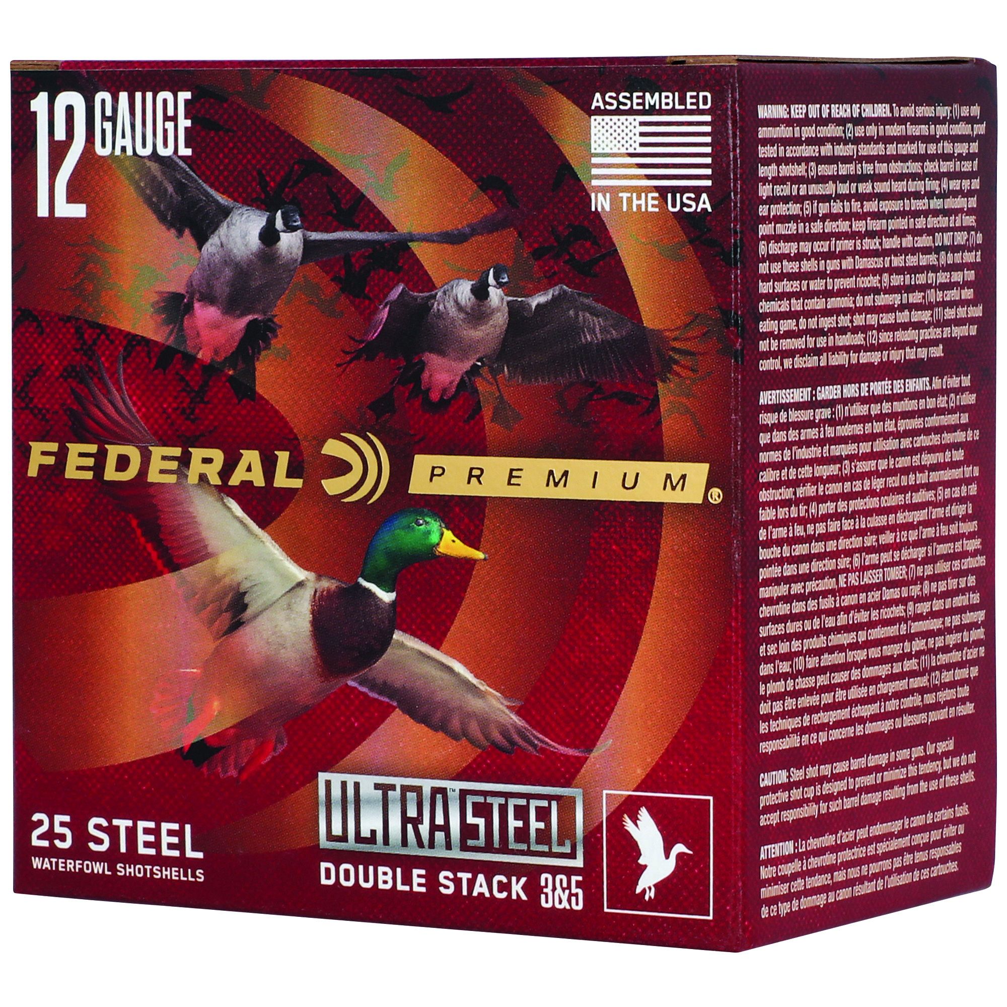 FED ULT STL 12GA 3″ 1.25OZ #3/#5 25