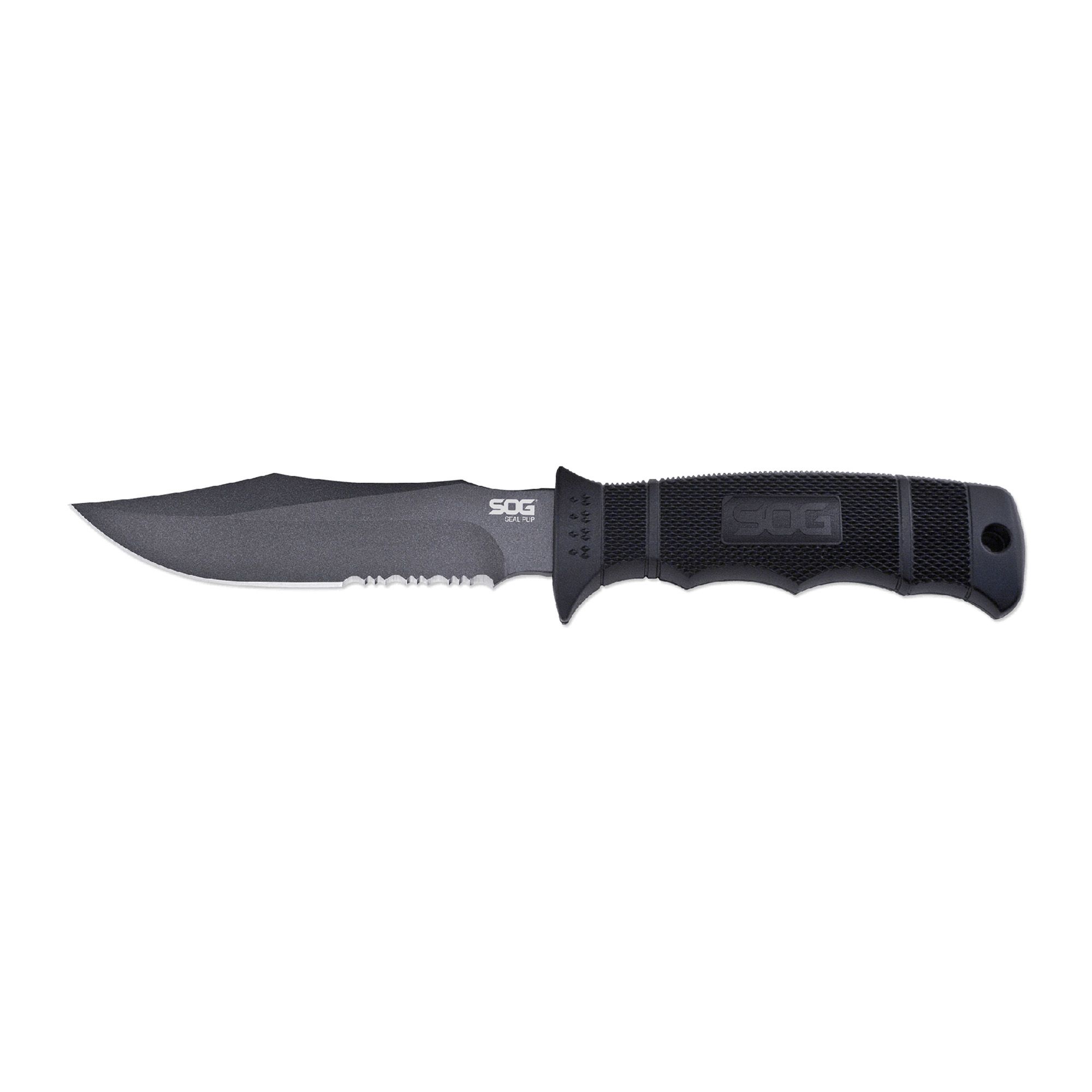 SOG SEAL PUP BLCK 4.75″ NYLON W/STH