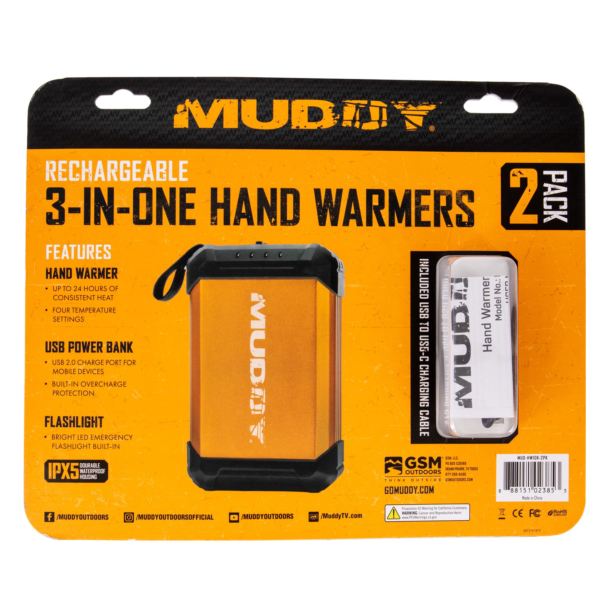 MUDDY 3-IN-1 ELECTRONIC HAND WARMER