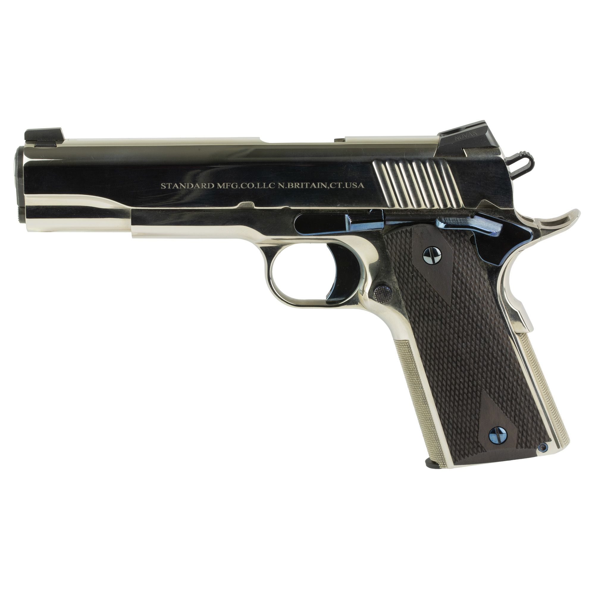 STD MANF 1911 45ACP 5″ NICKEL 7RDS