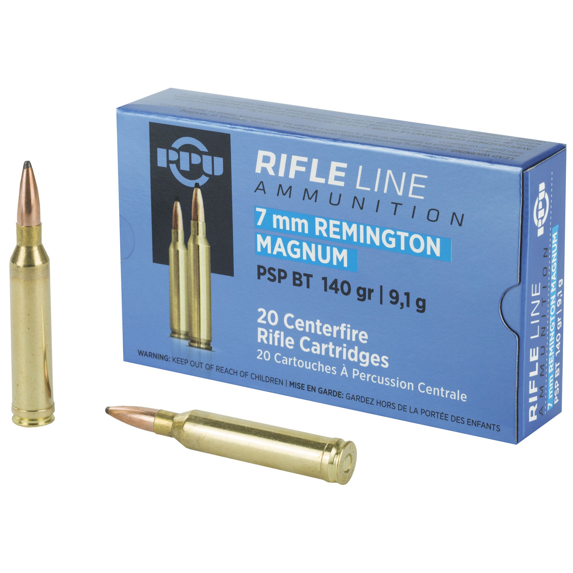PPU 7MM REM MAG PSP 140GR 20/200
