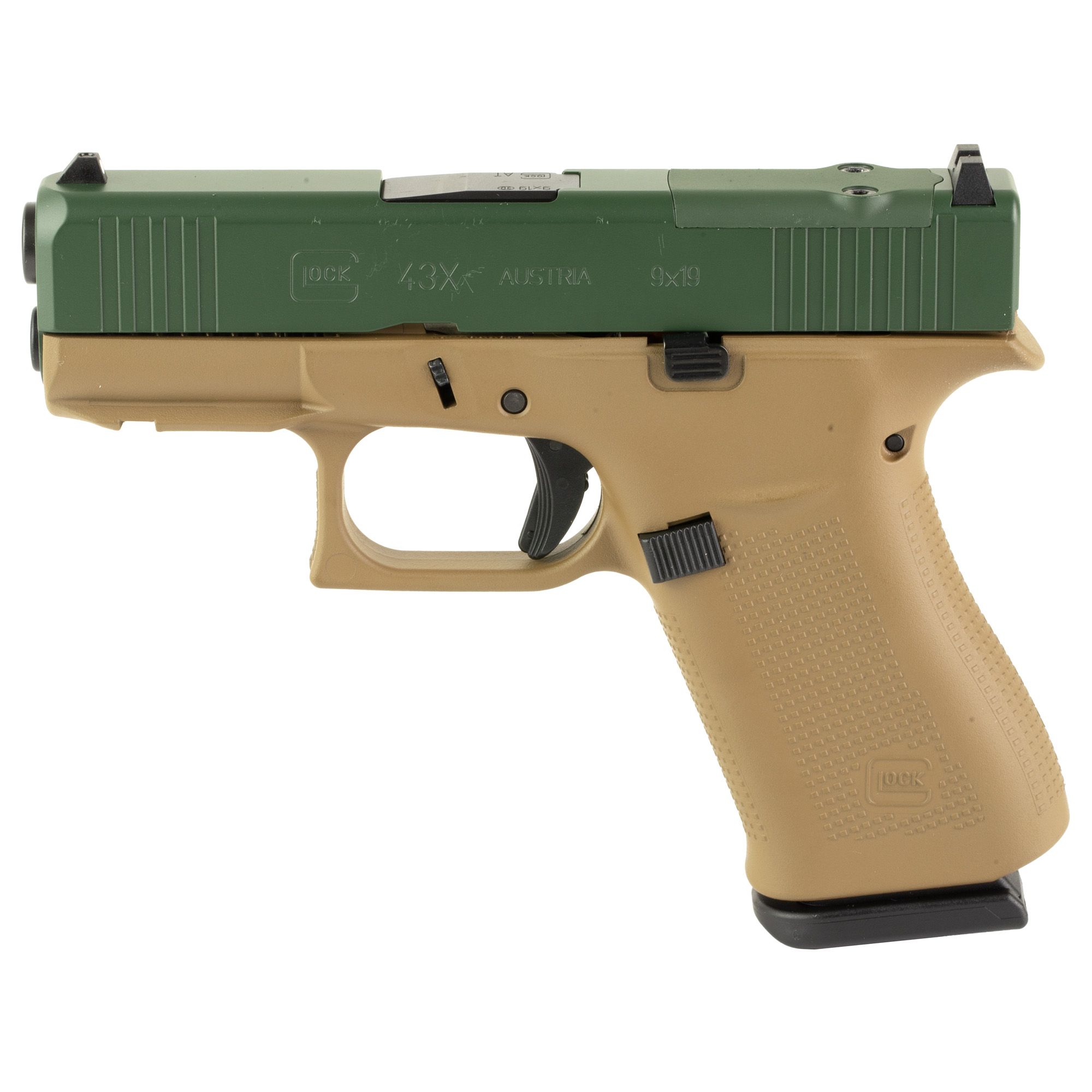 GLOCK 43X 9MM 10RD MOS TAN/GRN