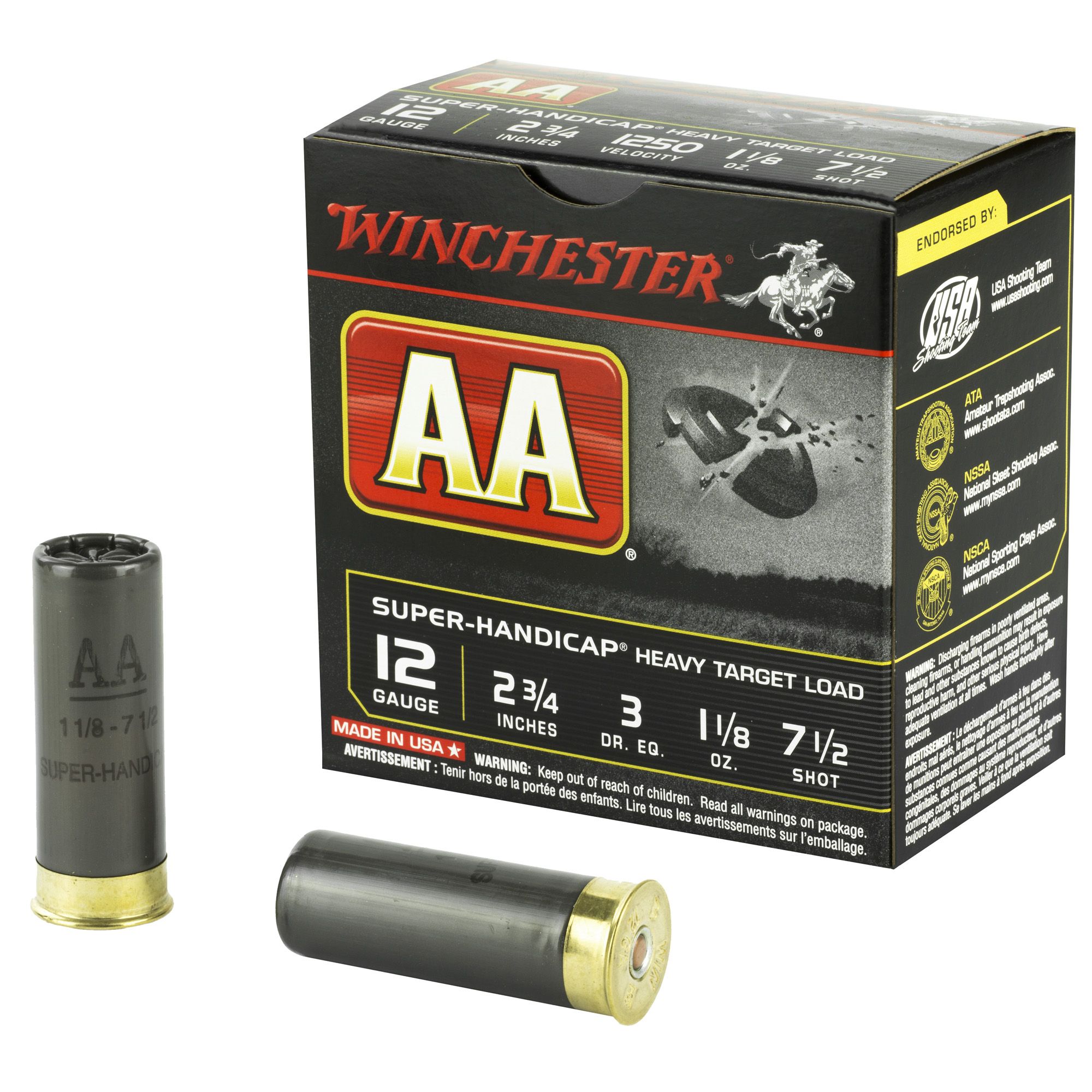 WIN AA SUPER HC 12GA 2.75″ #7.5 25/