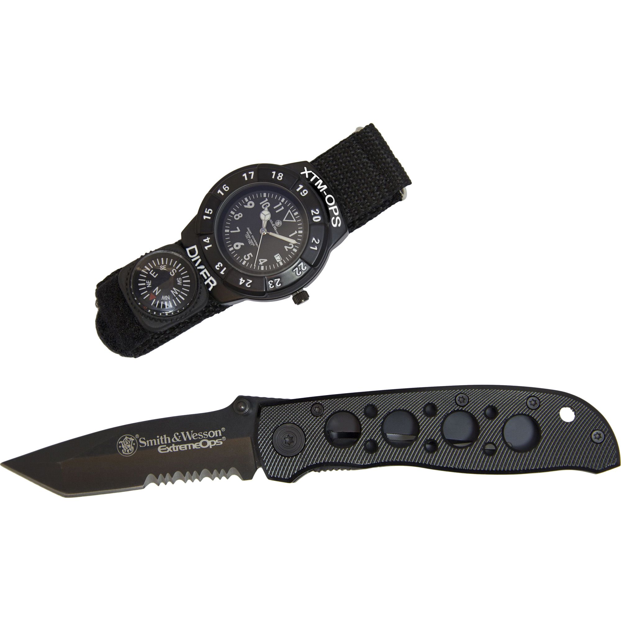 CBG S&W EXTREME OPS KNIFE/WATCH BLK