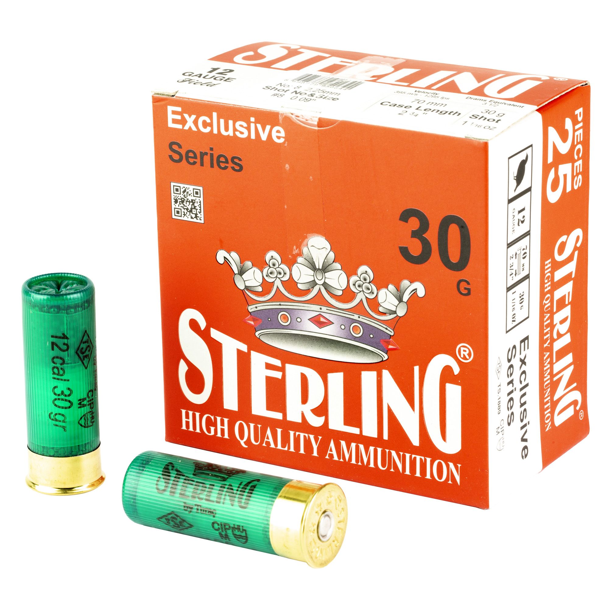 STERLING EXCLSV 12GA 2.75″ #8 25/250