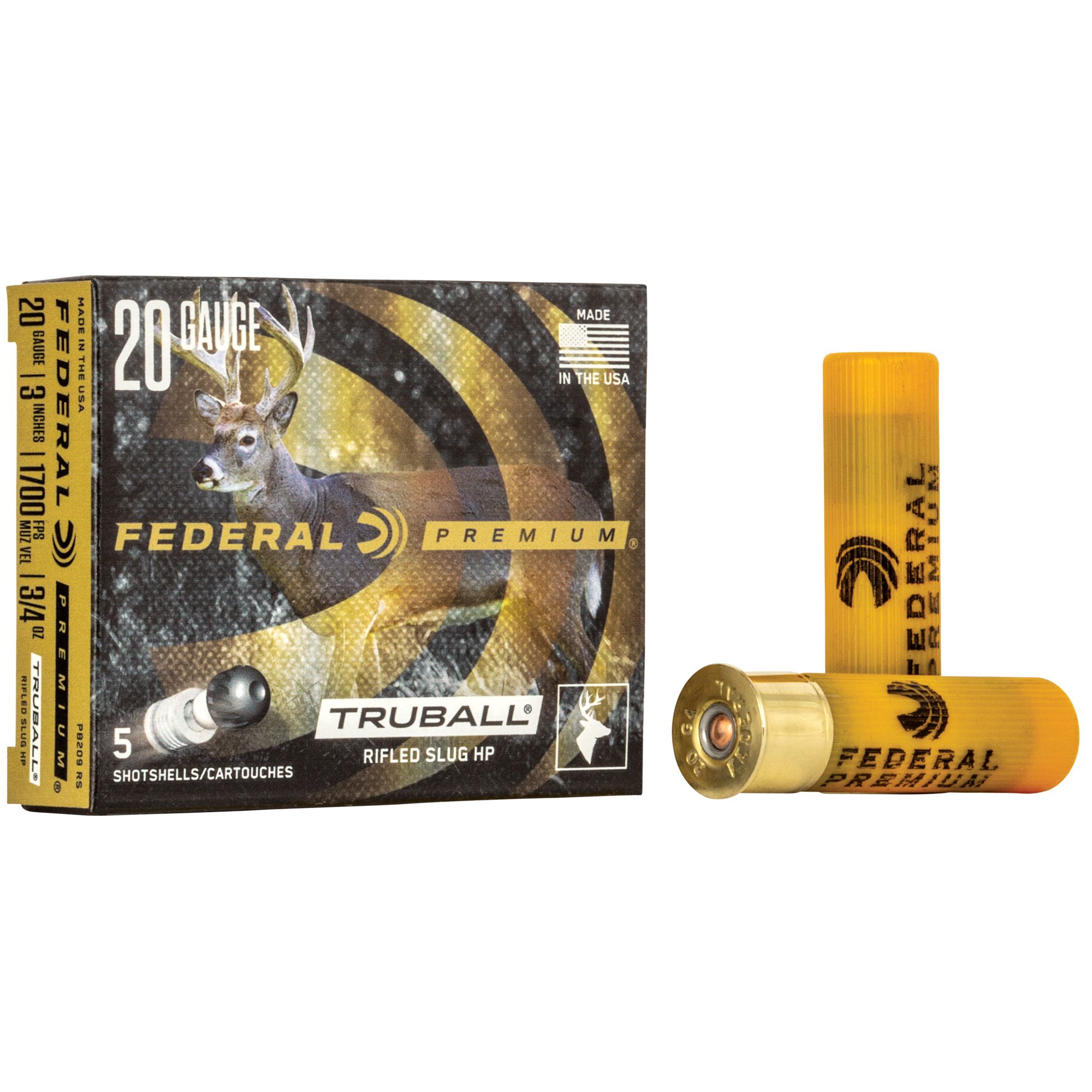 FED VSHOK 20GA 3″ TB SLUG HP 5/250