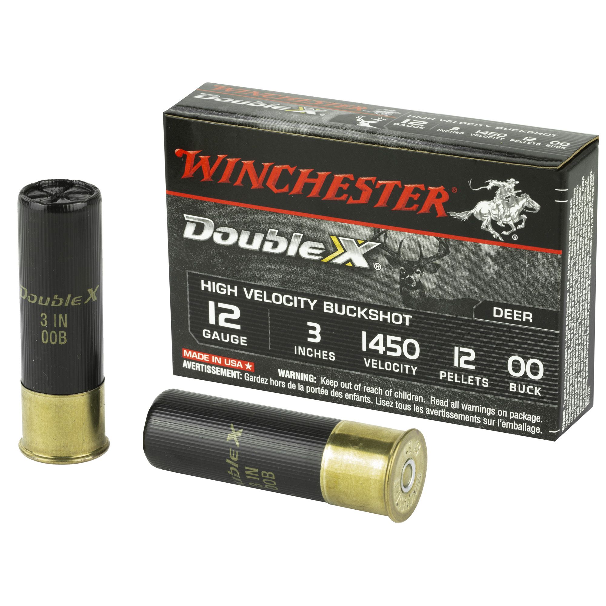 WIN DBL X HV 12GA 3″ 00BK 12P 5/250