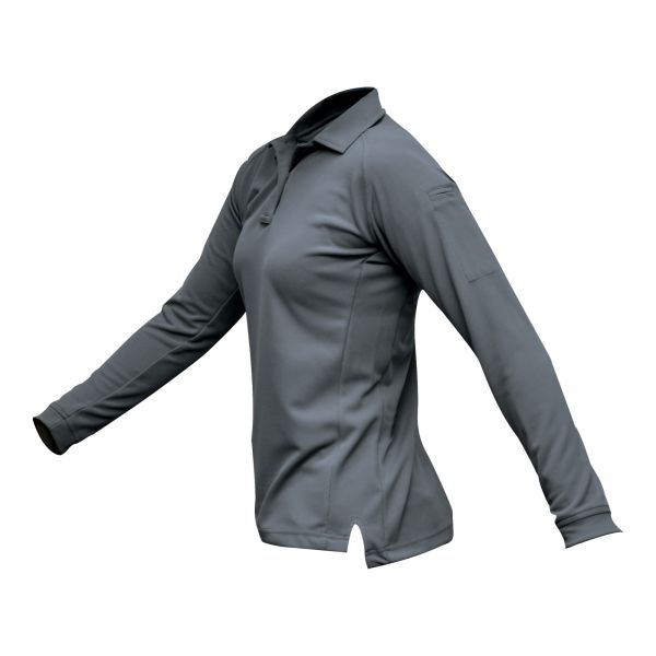 VERTX COLDBLACK WMN L/S POLO GRY SM