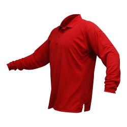 VERTX COLDBLACK L/S POLO RED MED
