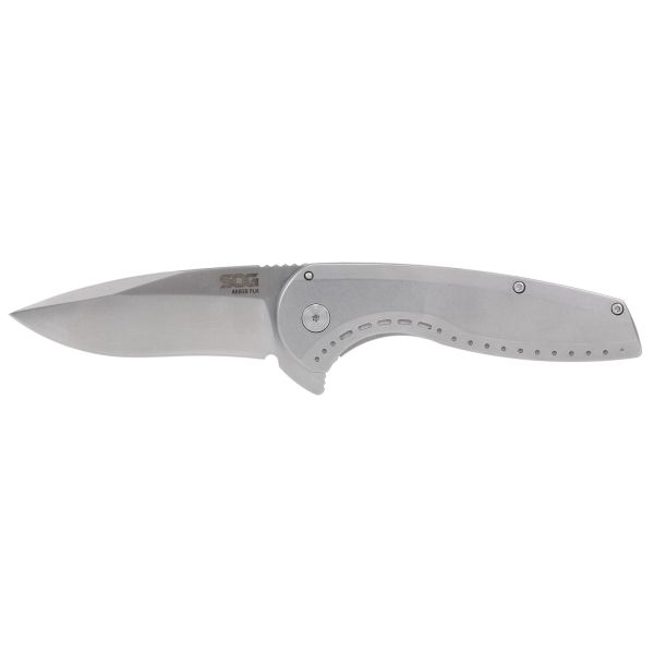 SOG AEGIS FLK 3.25″ DROP PT SLV
