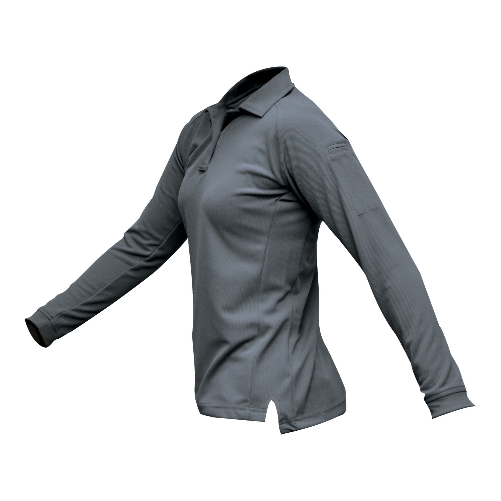 VERTX COLDBLACK WMN L/S POLO GRY MED