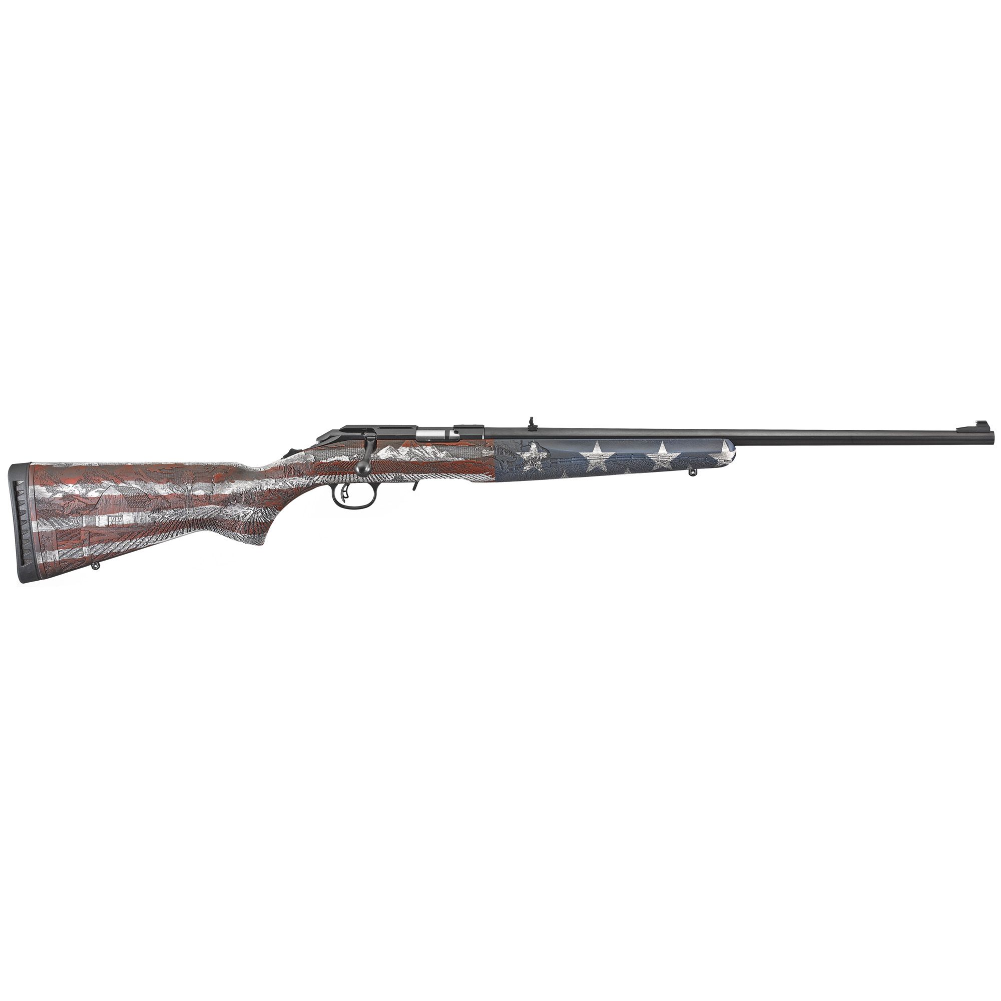 RUGER AM RIM 22LR 22″ 10RD RWB WD