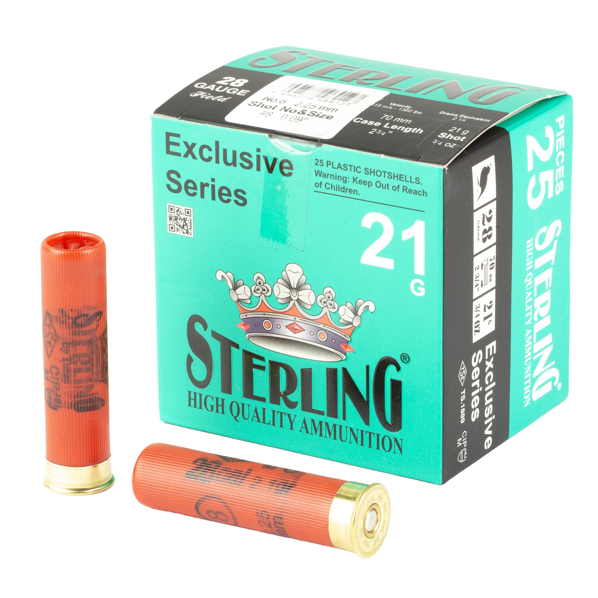 STERLING EXCLSV 28GA 2.75″ #8 25/250
