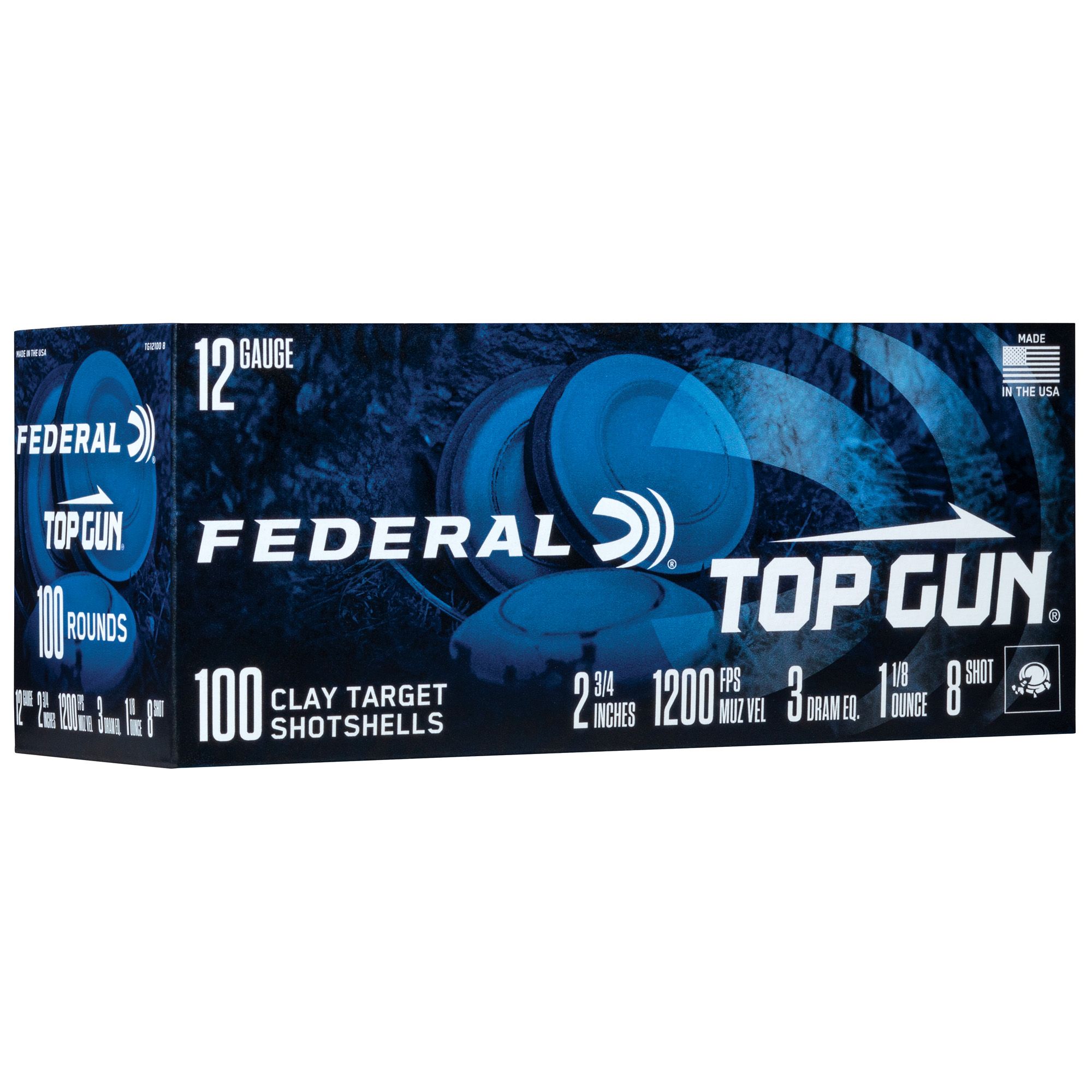 FED TOP GUN 12GA 2.75″ #8 100/200