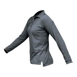 VERTX COLDBLACK WMN L/S POLO GRY LRG